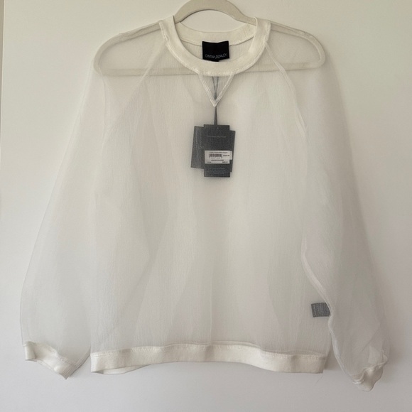 Cynthia Rowley Organza Pullover White Medium - Picture 8 of 11